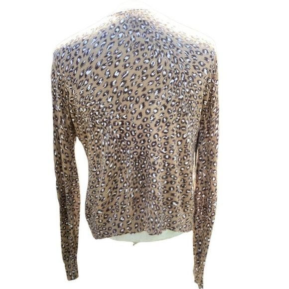 Pure?Alfred Sung animal print cardigan sweater large.  0501 - Picture 5 of 7